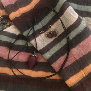 JJill red necklace and earring set